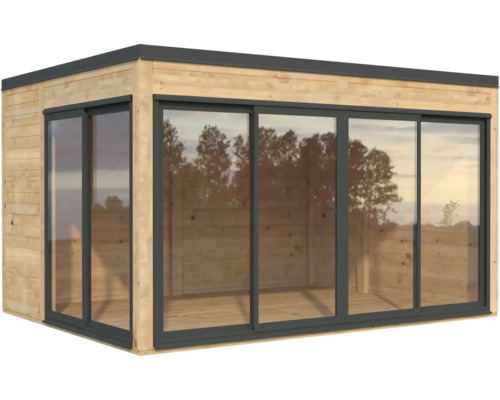 Maison de jardin en bois avec portes coulissantes