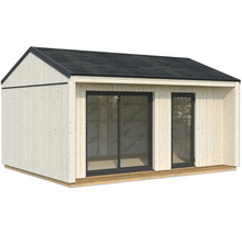 Abri de jardin en bois avec porte coulissante et élément de fenêtre