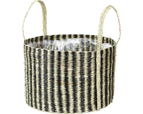 Panier en matériau tressé avec deux poignées