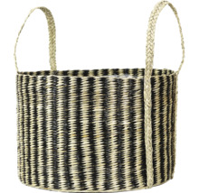 Panier en matériau tressé avec poignées