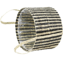 Cache-pot décoratif en fibres naturelles tressées avec poignées