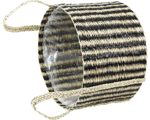 Gestrickter Pflanzkorb mit Tragegriffen