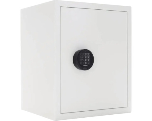 Coffre-fort blanc avec serrure à combinaison numérique