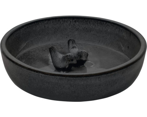 Coupe décorative avec deux figurines d'oiseaux