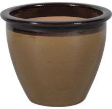 Pot de fleurs en céramique brune pour le jardin ou l'intérieur