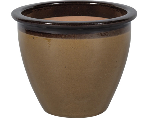 Pot de fleurs en céramique brune pour le jardin ou l'intérieur