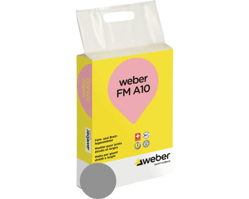 Mortier pour joints weber FM A10 basalte 10 kg Emballage de mortier de jointoiement Weber FM A10