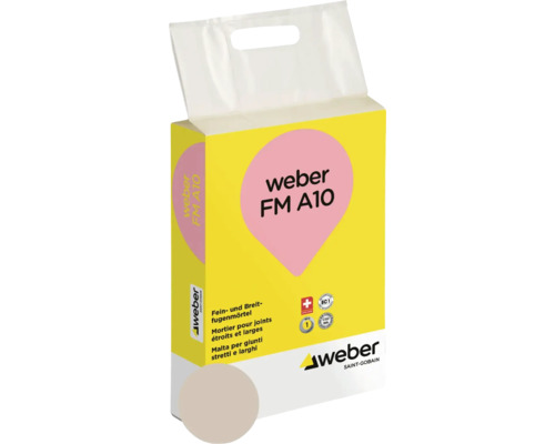 Mortier pour joints weber FM A10 beige Jura 10 kg Emballage de mortier pour joints fins et larges Weber FM A10