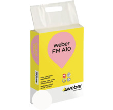Weber FM A10 Fein- und Breitfugenmörtel in einer gelben Verpackung