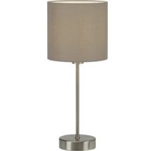 Tischleuchte mit Stoffschirm und Metallsockel