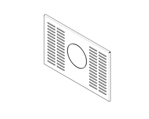 Couvercle rectangulaire avec fentes d'aération et découpe
