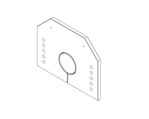 Schéma technique d'une plaque de montage avec des trous