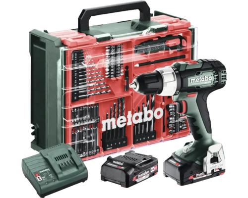 Visseuse sans fil Metabo avec jeu de forets et d'embouts, batterie et chargeur