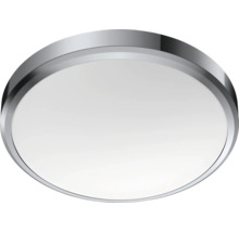 Runde Deckenleuchte mit silberfarbenem Rahmen