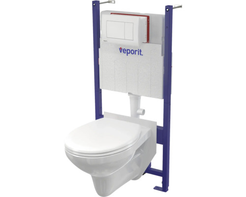 Wand-WC-Set mit Vorwandelement und Betätigungsplatte