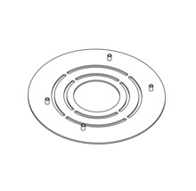 Plaque de recouvrement ronde avec découpes et boulons de montage