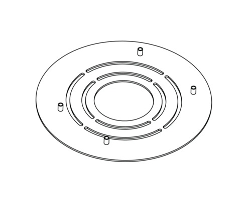 Plaque de recouvrement ronde avec découpes et boulons de montage