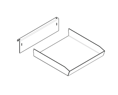 Dessin d'un panneau de tiroir et d'un insert de tiroir