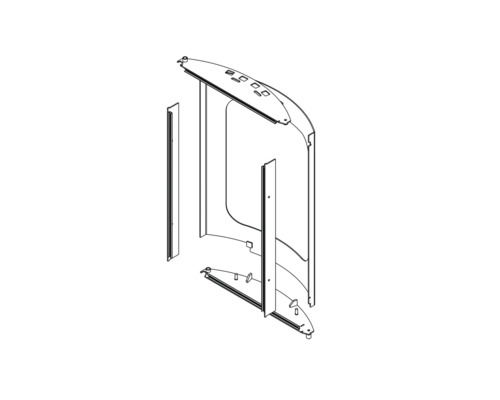 Explosionszeichnung einer Duschkabine