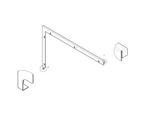 Illustration einer Eckverbindung mit passenden Abdeckkappen