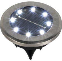 Runde Solarleuchte mit Erdspieß für den Außenbereich