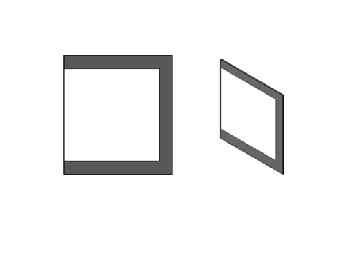 Rotheigner Glasscheibe 2 für Kaminönfen Zürich X00-452-03-005 Abbildung von zwei eckigen Rahmen