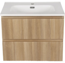 Meuble sous-lavabo avec deux tiroirs et lavabo en céramique