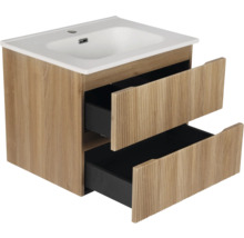 Meuble sous-vasque avec deux tiroirs et lavabo en céramique