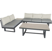 Gartenlounge-Set mit Sofa, Kissen und Tisch