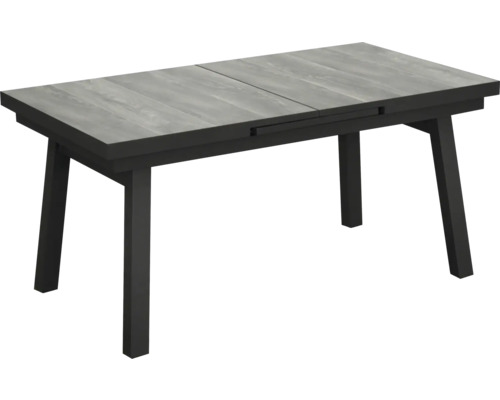 Ausziehbarer Esstisch mit Holzplatte und vier Beinen