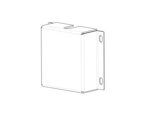 Couvercle avec fentes et trous de fixation