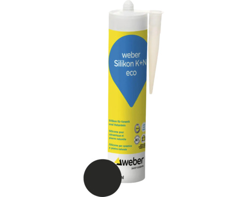 Silicone weber K+N eco mat noir 310 ml Weber Silicone K plus N eco pour céramique et pierre naturelle