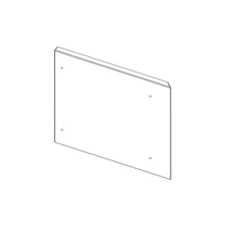 Croquis d'un panneau de meuble rectangulaire avec trous de fixation