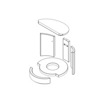 Schéma éclaté d'un siège de WC bidet.