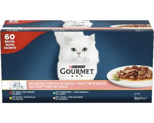 Purina Gourmet Perle Katzennahrung, 60 Beutel Packung