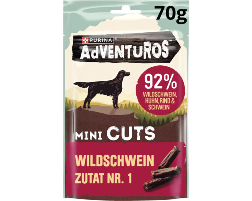 Purina Adventuros Mini Cuts Wildschwein Hundefutter, 70 Gramm Packung