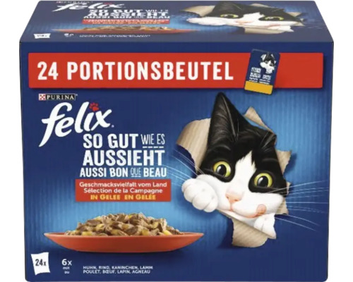 Felix nourriture pour chat, lot économique de 24 sachets fraîcheur