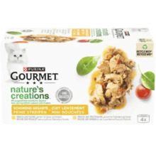 Purina Gourmet Nature's Creations Katzennahrung mit Huhn, Truthahn, Spinat und Tomaten in einer 4er Packung
