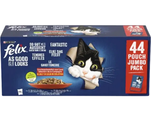 Felix Katzennahrung Multipack mit 44 Portionsbeuteln