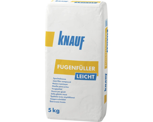 Plâtre de jointoiement léger KNAUF 5 kg Knauf enduit de jointoiement léger, sac de 5 kilogrammes