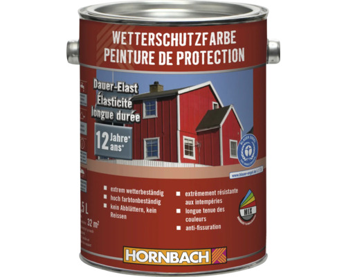 HORNBACH Holzfarbe Wetterschutzfarbe anthrazitgrau 2,5 L Dose Wetterschutzfarbe mit dem Blauer Engel Umweltzeichen und Hornbach Logo