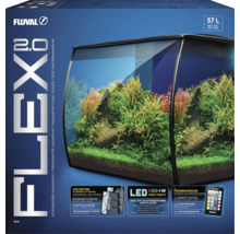 Aquarium d'eau douce Fluval Flex 2.0 avec filtration intégrée et éclairage LED
