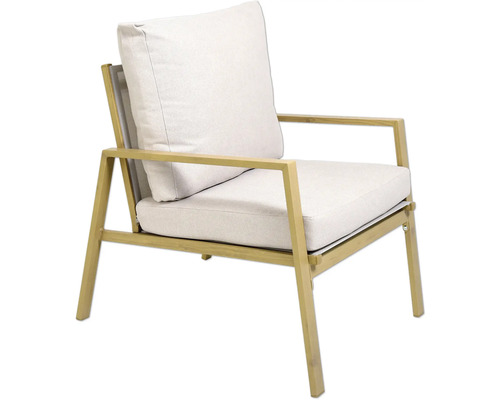 Fauteuil de jardin avec accoudoirs et coussins