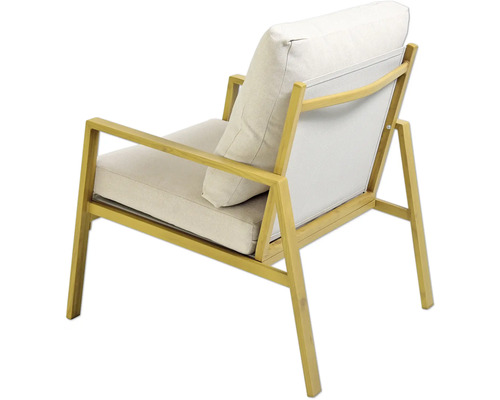 Fauteuil avec cadre en bois et coussins confortables