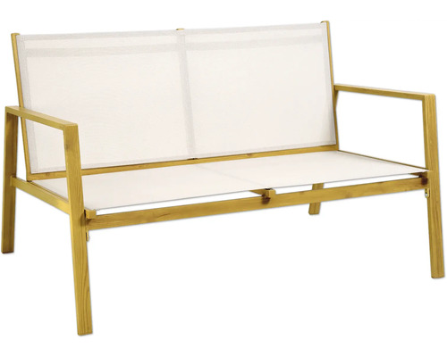 Banc de jardin en bois et en tissu pour deux personnes