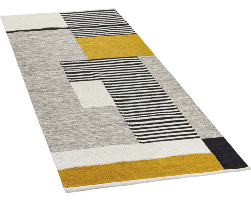 Teppich mit geometrischem Muster und Streifen