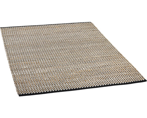 Teppich aus Naturfasern mit geometrischem Muster und Bordüre