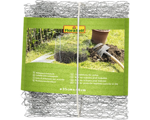 Panier pour campagnols Windhager campagnol cage de protection Ø 35 x h 40 cm, prêt à l'emploi galvanisé Panier de protection contre les campagnols en treillis métallique, 35 x 40 centimètres