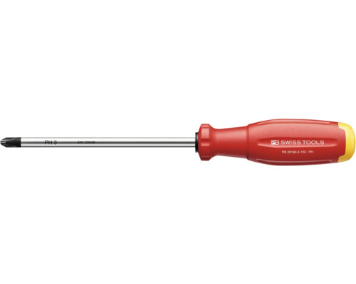 Kreuzschlitzschraubendreher mit rotem Griff und PB Swiss Tools Logo
