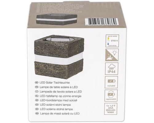 LED Solar Tischleuchte in Steinoptik